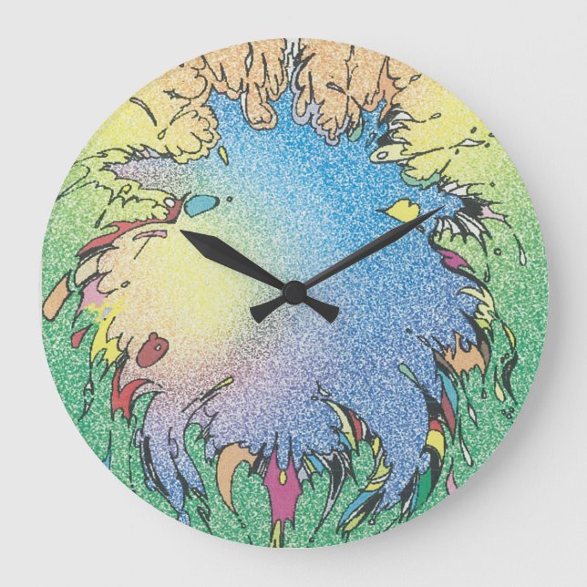 Colorful Galaxy Artwork Large Clock (Front)