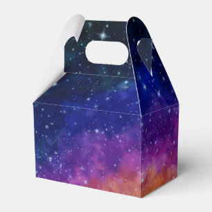 Colorful Galaxy Birthday Party Favor Boxes