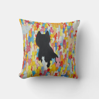 Colorful Galaxy Cats Pillow