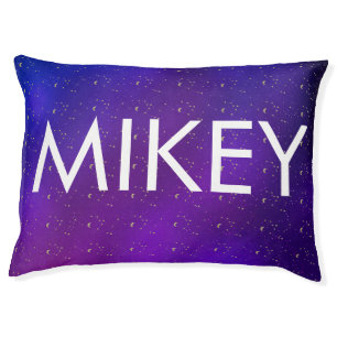 Colorful Galaxy Constellation Moon Pattern Purple Pet Bed