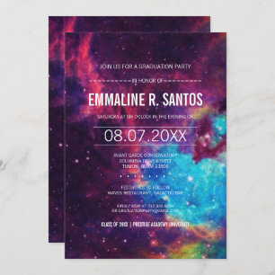Colorful Galaxy Graduation Party Invite