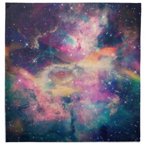 Colorful Galaxy Nebula Watercolor Painting Cloth Napkin