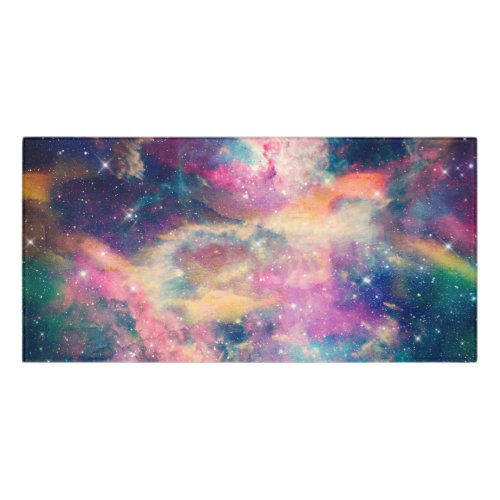 Colorful Galaxy Nebula Watercolor Painting Door Sign