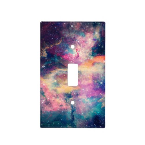 Colorful Galaxy Nebula Watercolor Painting Light Switch Cover