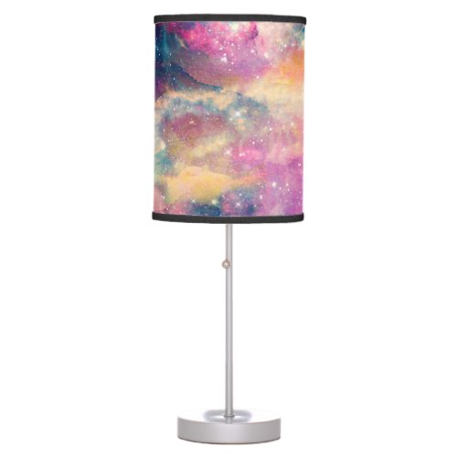 Colorful Galaxy Nebula Watercolor Painting Table Lamp