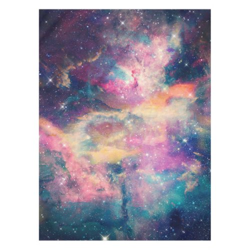 Colorful Galaxy Nebula Watercolor Painting Tablecloth