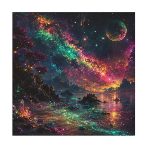Colorful Galaxy Neon Space Rainbow Nebula Art