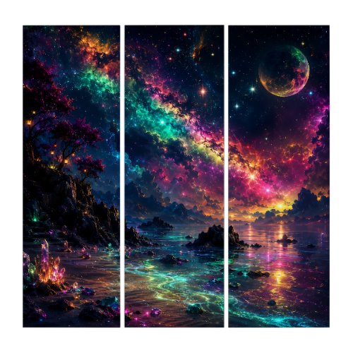 Colorful Galaxy Neon Space Rainbow Nebula Art