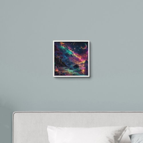 Colorful Galaxy Neon Space Rainbow Nebula Art Peel And Stick Photo Tile