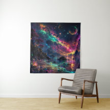 Colorful Galaxy Neon Space Rainbow Nebula Art