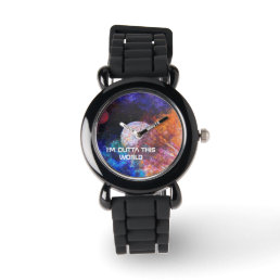 Colorful Galaxy Painting  Glitter Cool Kids Girls Watch