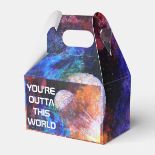 Colorful Galaxy Painting Kids Cool Birthday Party Favor Boxes