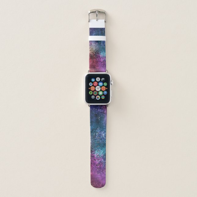 Colorful Galaxy Pattern Apple Watch Band (Front)