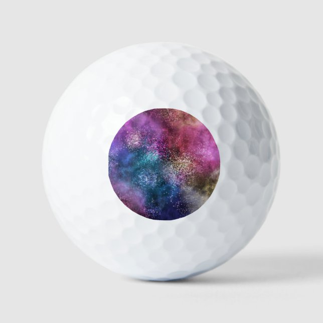 Colorful Galaxy Pattern Golf Balls (Front)