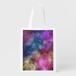 Colorful Galaxy Pattern Grocery Bag