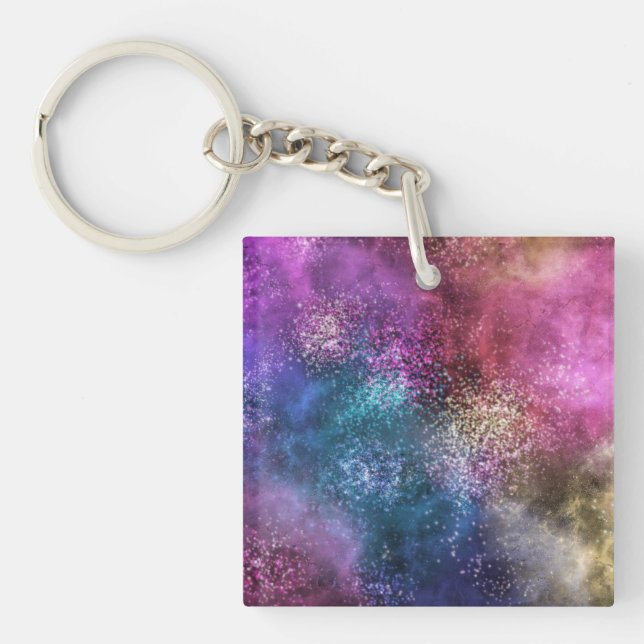 Colorful Galaxy Pattern Keychain (Front)