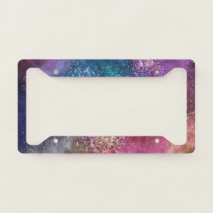 Colorful Galaxy Pattern License Plate Frame