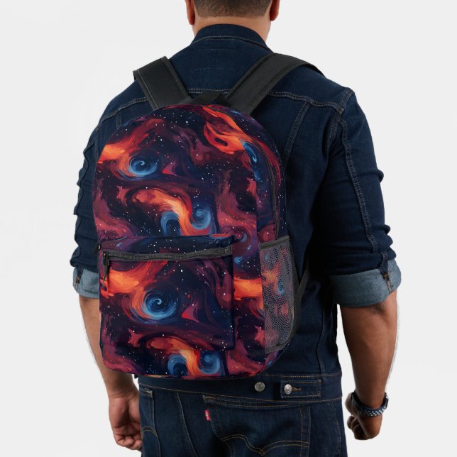 Colorful Galaxy Pattern Printed Backpack (Insitu (Model))
