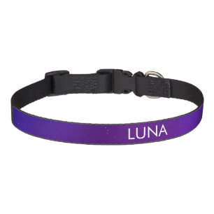 Colorful Galaxy Pattern Purple Name Pet Coll Collar