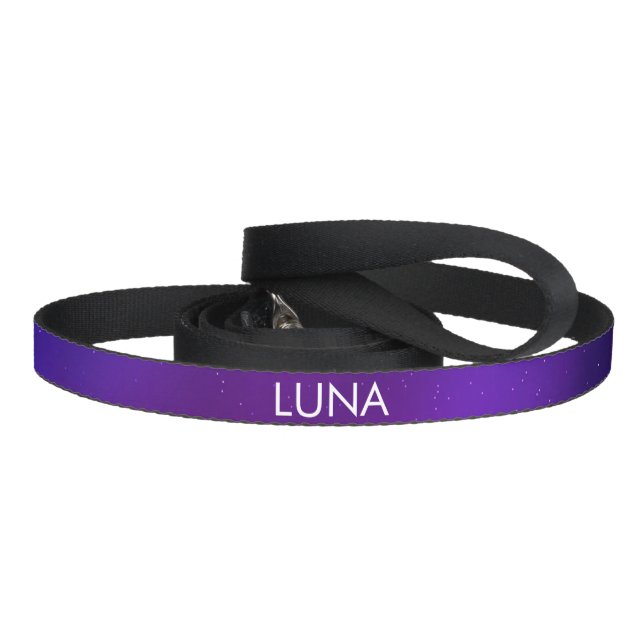 Colorful Galaxy  Pattern Purple Name       Pet Leash (Handle)