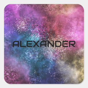 Colorful Galaxy Pattern Square Sticker