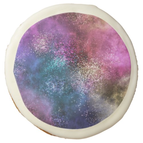 Colorful Galaxy Pattern Sugar Cookie