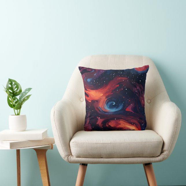 Colorful Galaxy Pattern Throw Pillow (Chair)