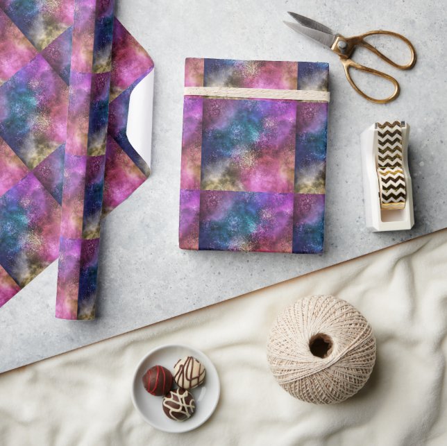 Colorful Galaxy Pattern Wrapping Paper (Crafts)