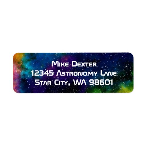 Colorful Galaxy Return Address Labels