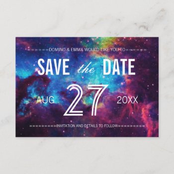 Colorful Galaxy Save The Date by RenImasa at Zazzle