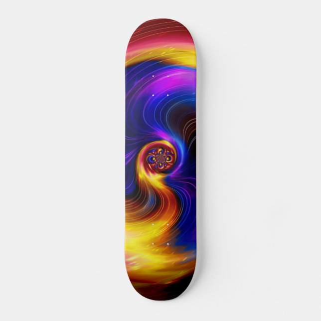 Colorful galaxy skateboard deck (Front)