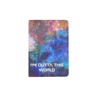 Colorful Galaxy Space Painting Cool  Passport Holder