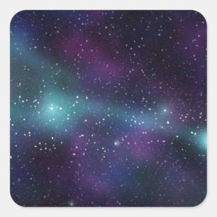 Colorful galaxy space square sticker