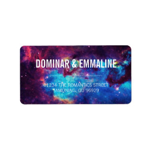 Colorful Galaxy Wedding Address Labels