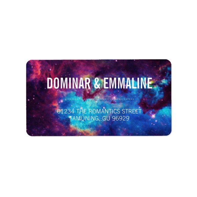 Colorful Galaxy Wedding Address Labels (Front)