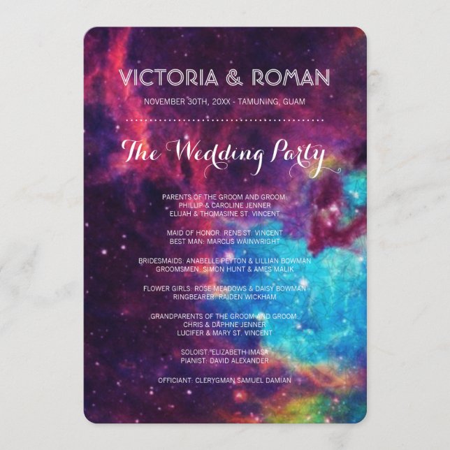 Colorful Galaxy Wedding Programs (Front)
