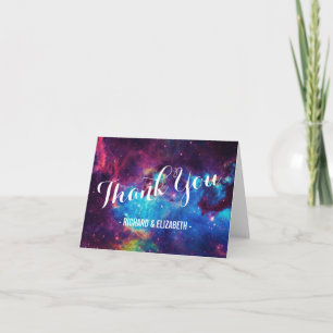 Colorful Galaxy Wedding Thank You Cards