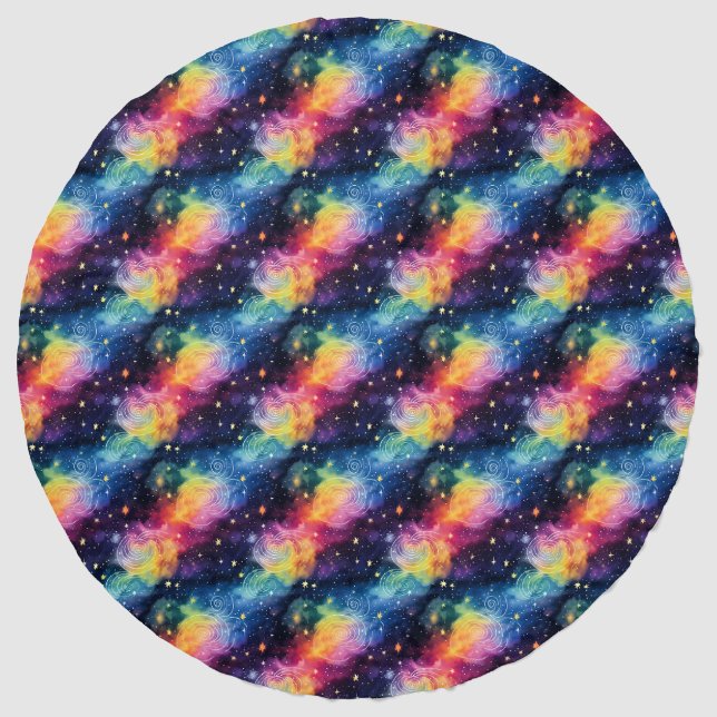 Colorful Galaxy with Stars and Spirals Beach Towel (Front)