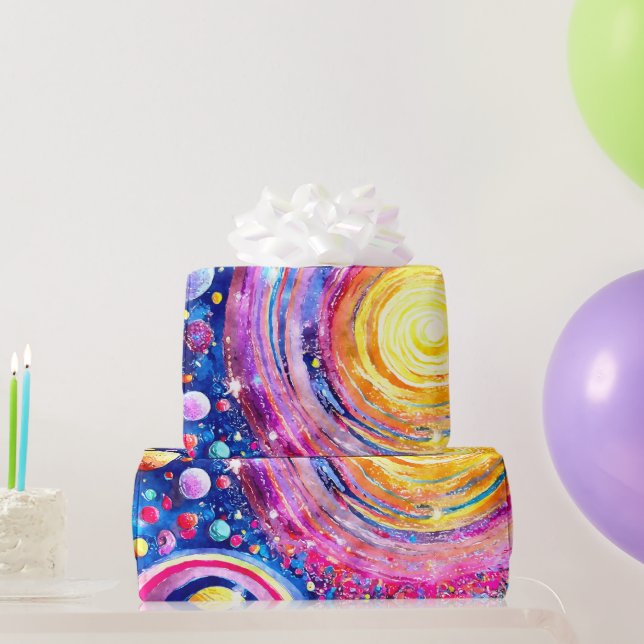 COLORFUL GALAXY  WRAPPING PAPER (Party Gifts)