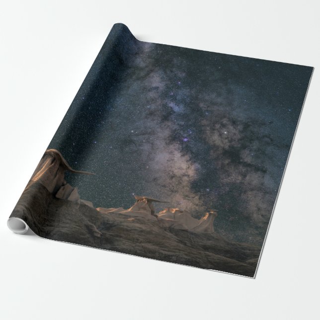 Colorful Galaxy Wrapping Paper (Unrolled)
