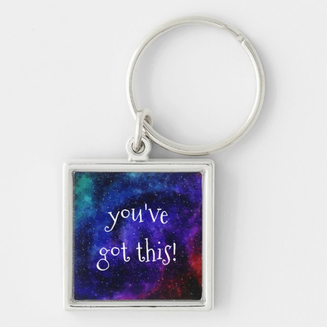 Colorful Galaxy "You've Got This!" Keychain (Front)