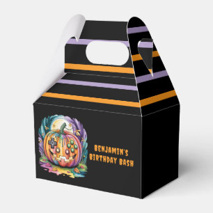 Colorful Gamer Pumpkin Halloween Bash  Favor Boxes