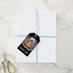 Colorful Gamer Pumpkin Halloween Bash  Gift Tags