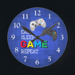 Colorful Gamer | Video Game Clock<br><div class="desc">A cool gamer clock for all those men and boys who love gaming! Would brighten up any room with his bold colors.</div>