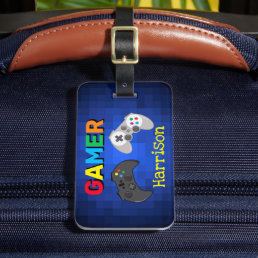 Colorful Gamer Video Game Personalized Luggage Tag