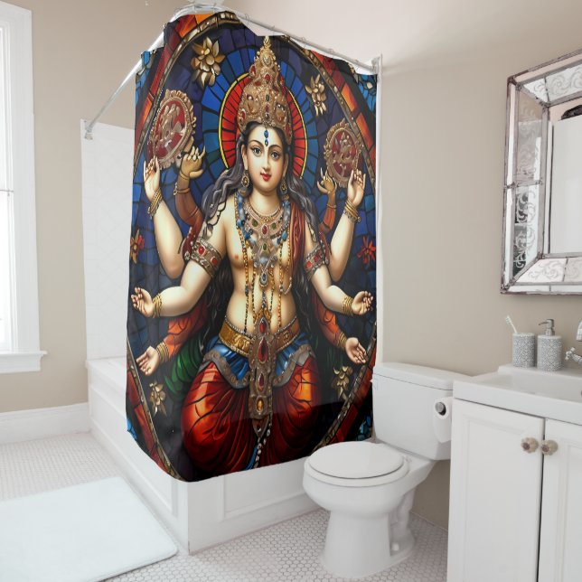 Colorful Ganesh Shower Curtain Sets (In Situ)