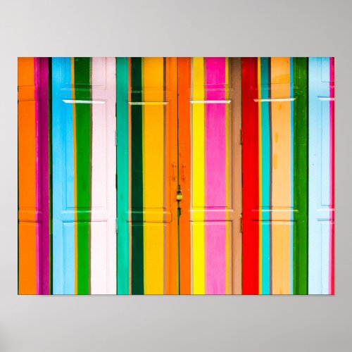 Colorful garage doors poster