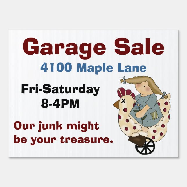 Colorful Garage Sale Yard Sign (Front)