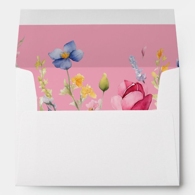 Colorful Garden Boho Wildflower Envelope (Back (Bottom))