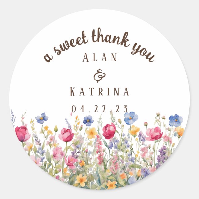 Colorful Garden Boho Wildflower Sticker (Front)